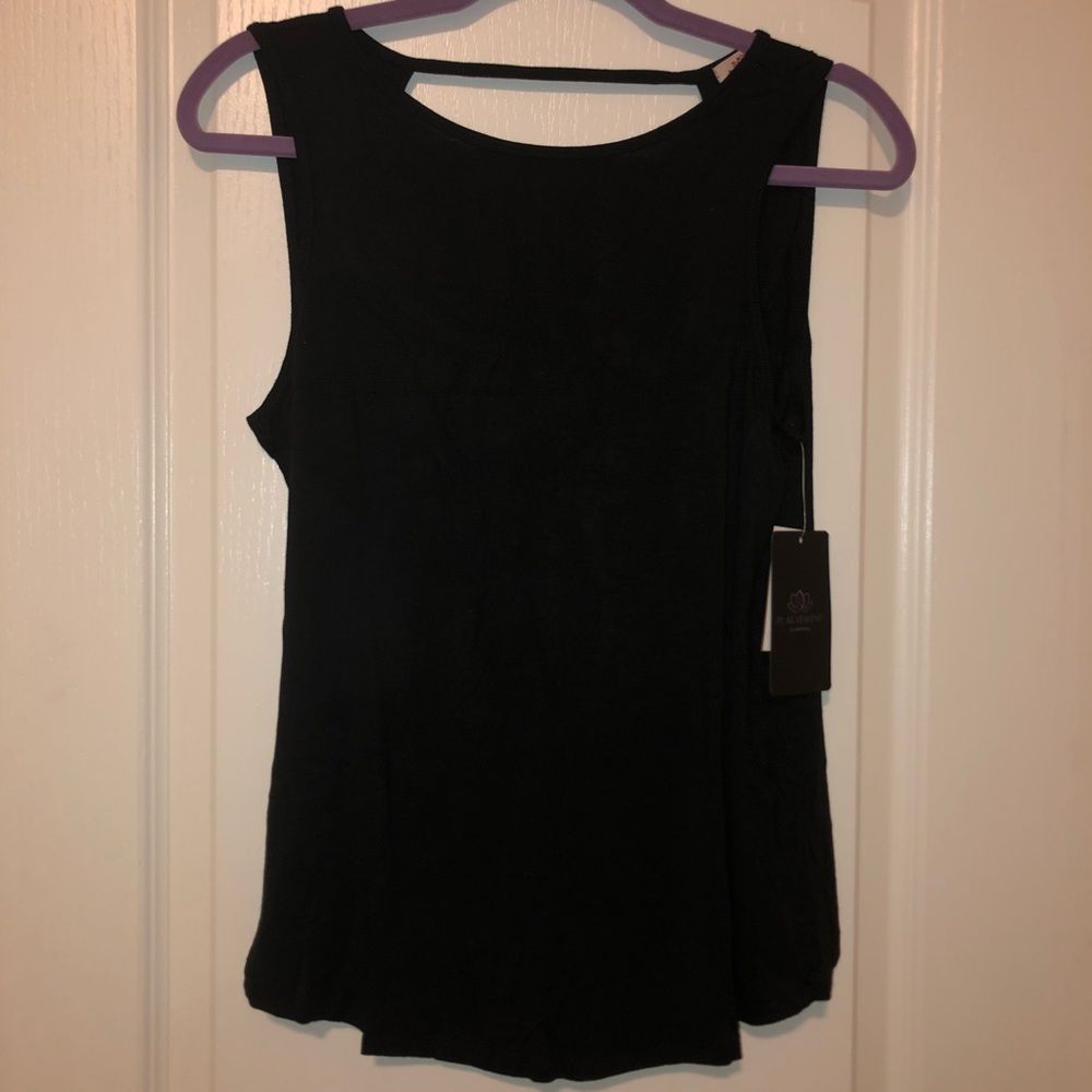 NEW Black Keyhole Draped Top